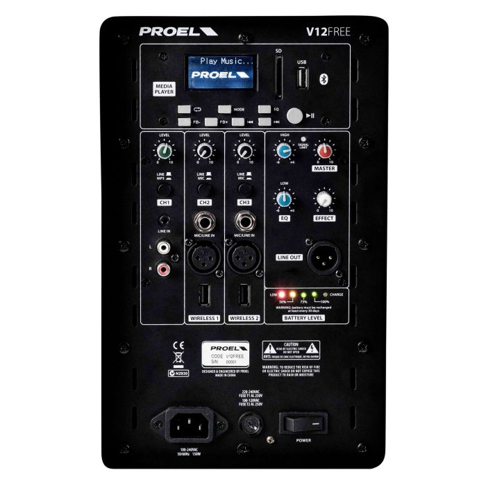 Proel V12FREE All-in-one Battery-Powered 12" Portable Speaker - Image 7