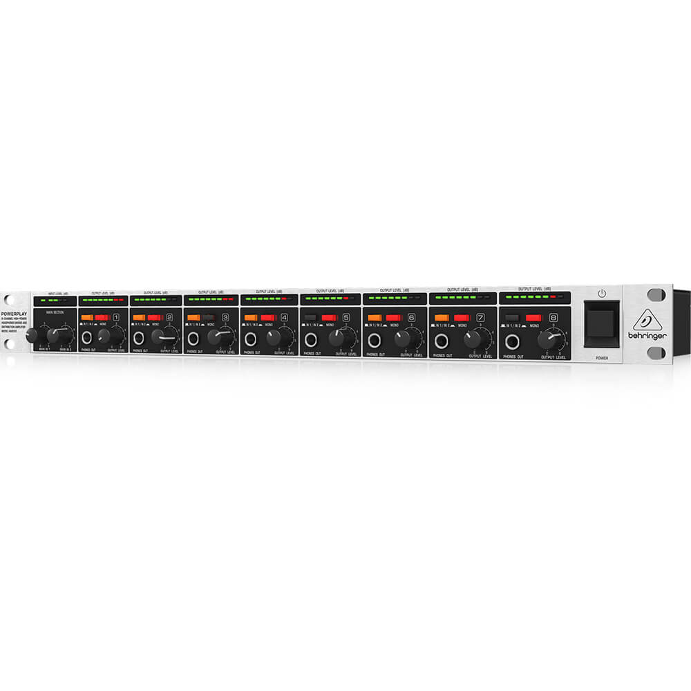 Behringer HA8000 8チャンネルヘッドフォンアンプ Behringer HA8000 8 Channel Headphones Amplifier - Credible Sounds