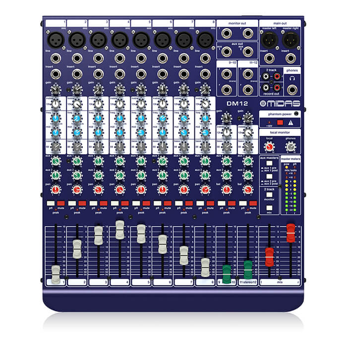 Image_MI_P0BGA_DM12_Top_XL Midas DM12 12 Input Analogue Live and Studio Mixer - Image 1