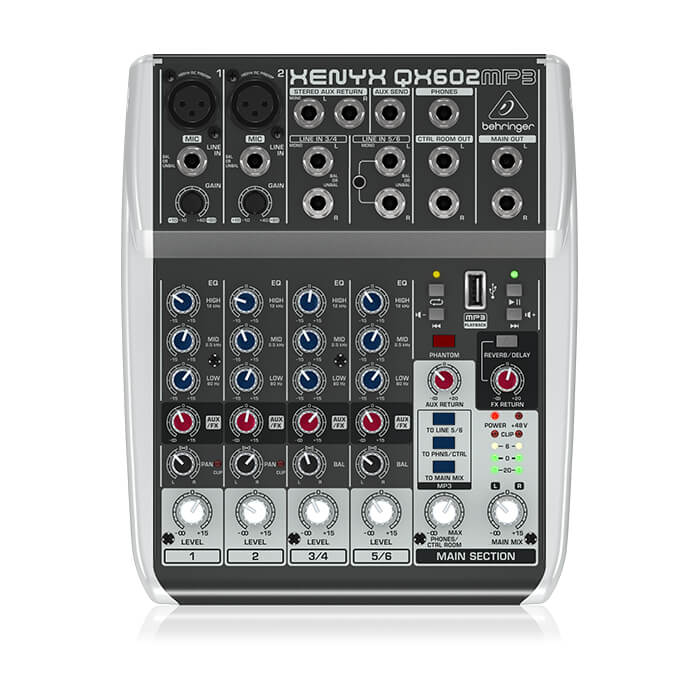 QX602MP3_P0BKD_Top_XL Behringer QX602MP3 Premium 6-Input 2-Bus Mixer - Image 1