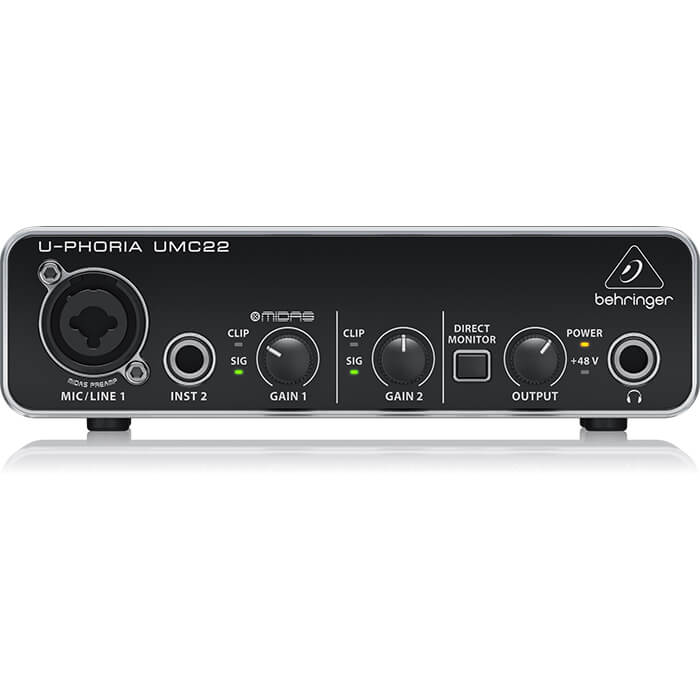 UMC22_P0AUX_Front_XL (1) Behringer UMC22 2x2 USB Audio Interface - Image 1