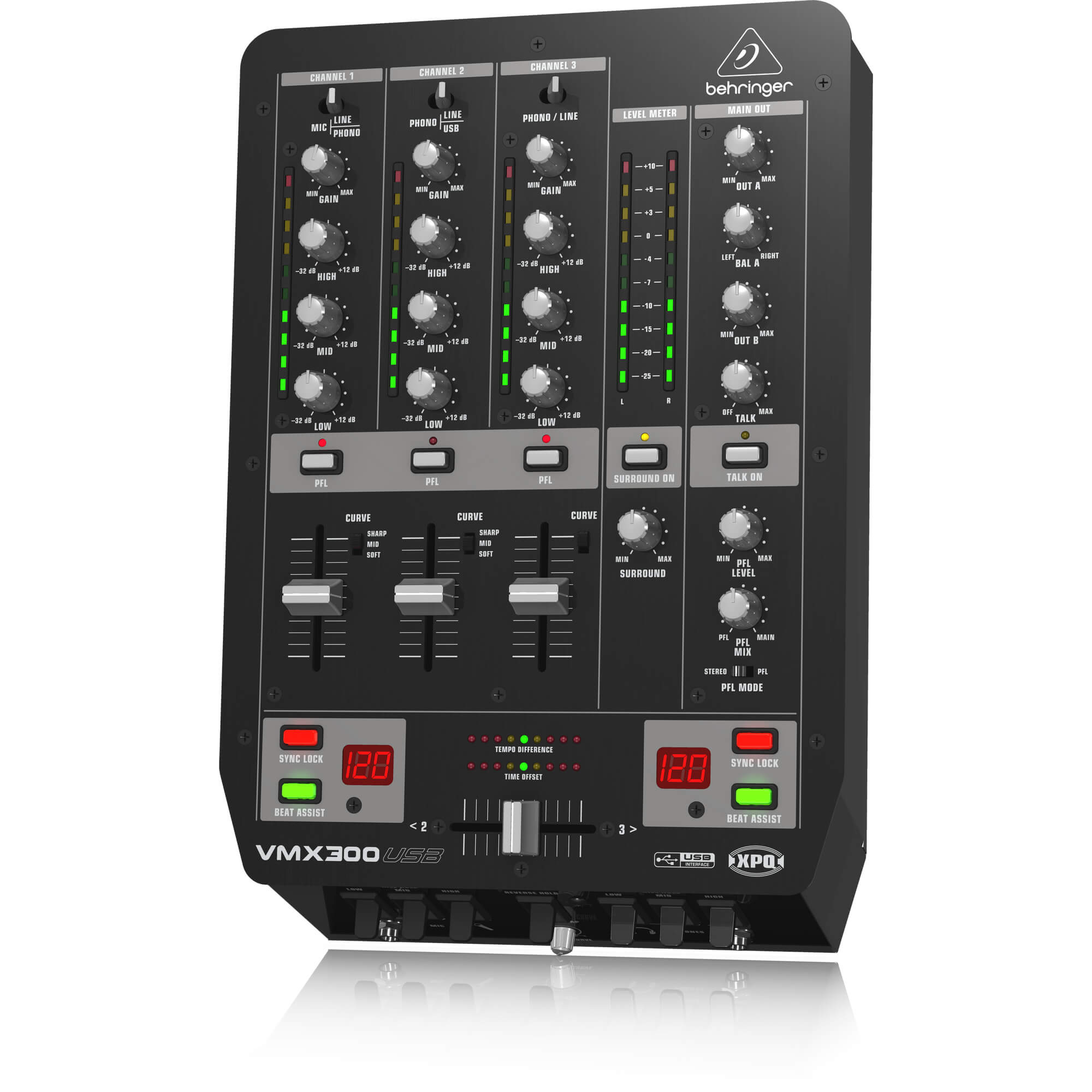 Behringer VMX300USB Professional 3-Channel DJ Mixer - Credible Sounds