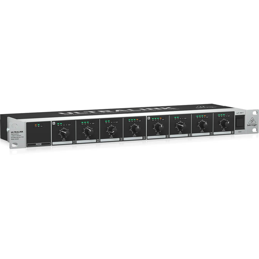 Image_BE_P0C9C_DS2800_Left_XL Behringer ULTRALINK DS2800 Professional 2-Input 8-Output Distribution Splitter - Image 1