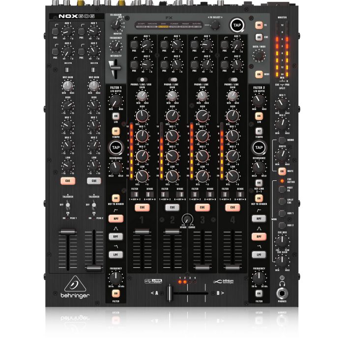 NOX606_P0784_Top_XL Behringer NOX606 Premium 6-Channel DJ Mixer - Image 1